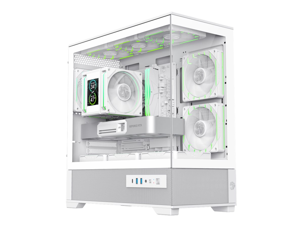 GameMax Infinity VISTA 2 MW Tower Micro ATX Hvid Transparent