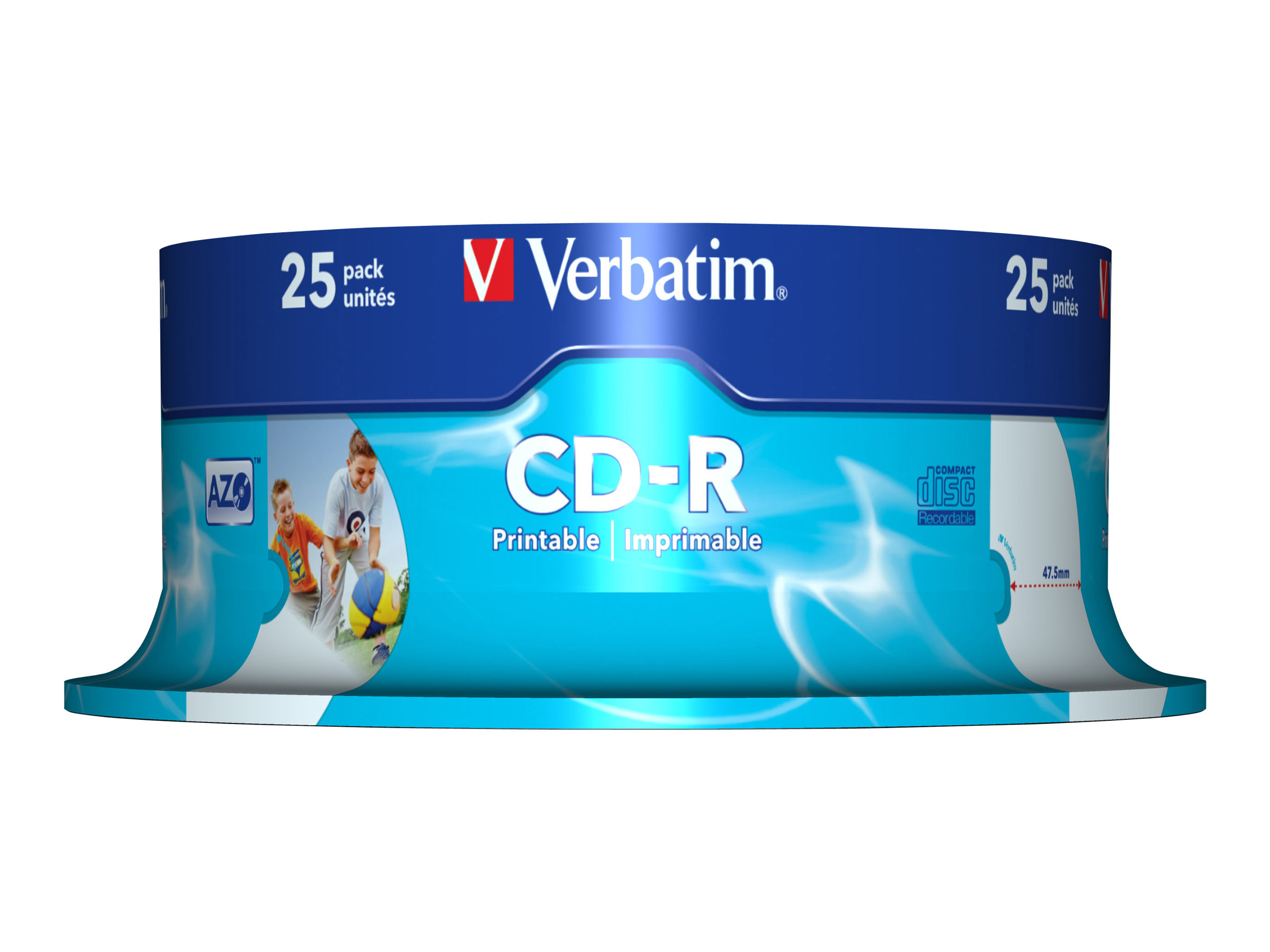 Verbatim DataLifePlus - 25 x CD-R - 700 MB 52x - printbar overflade - spindle