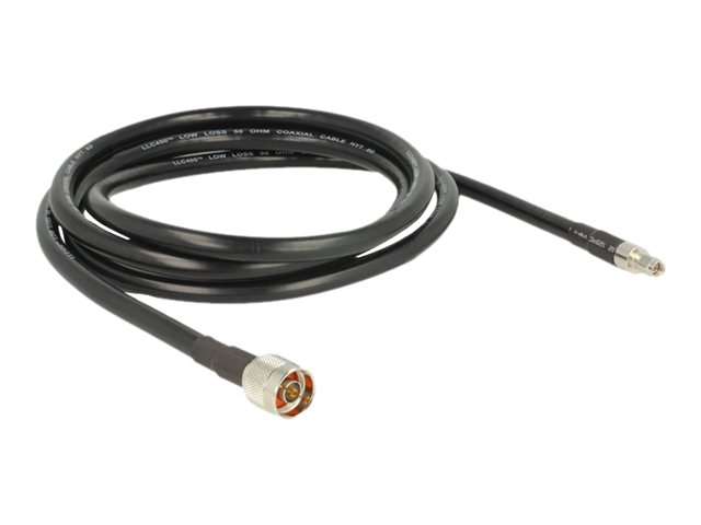 DeLOCK CFD400 LLC400 low loss Koaksial 2m Antennekabel Sort
