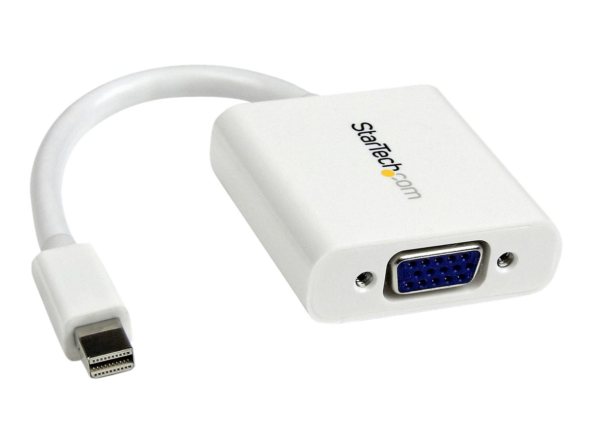 StarTech.com Mini DisplayPort to VGA Adapter - White - 1080p - Thunderbolt to VGA Monitor Adapter - Mini DP to VGA Converter (MDP2VGAW) Video