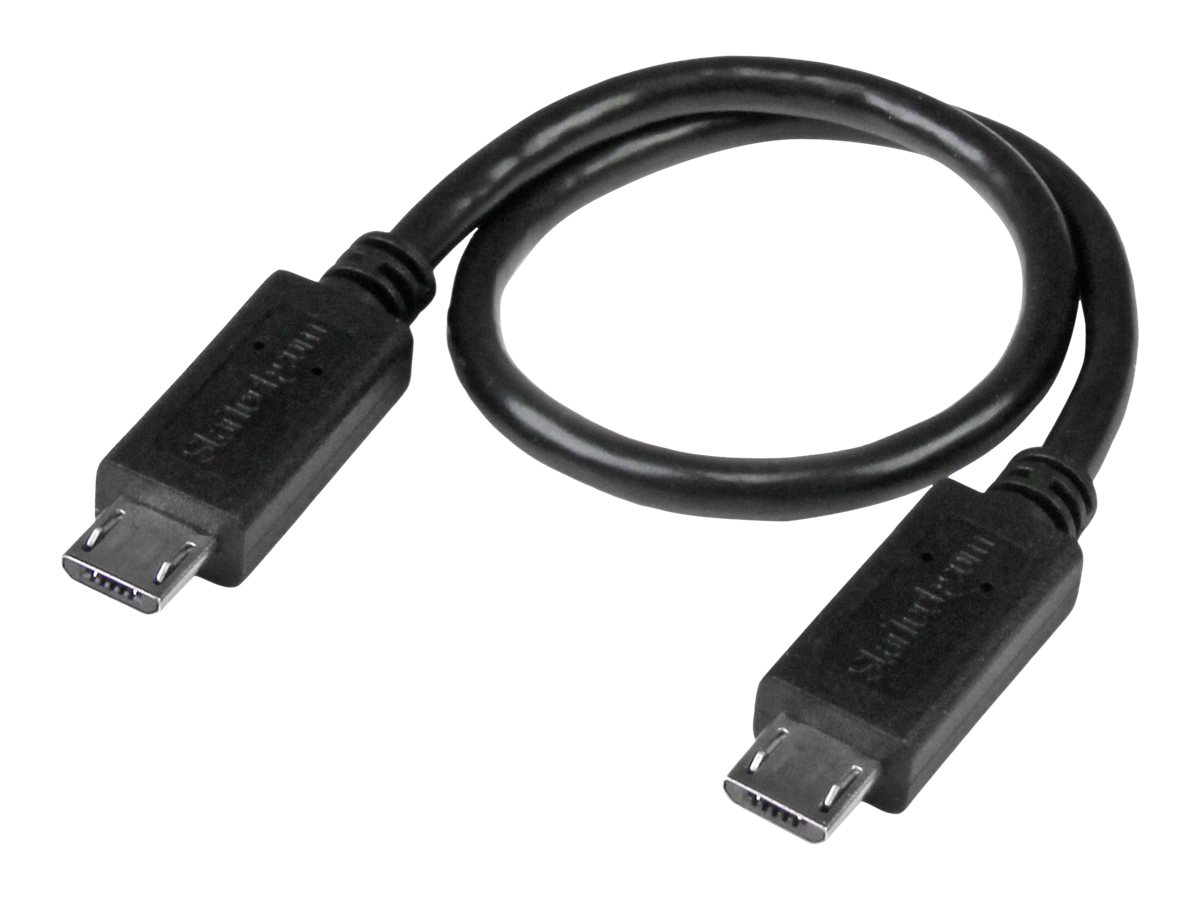 StarTech.com 8in Micro USB to Micro USB Cable - Male to Male - Micro USB OTG Cable for Your Mobile Device (UUUSBOTG8IN) USB-kabel 20.32cm Sort
