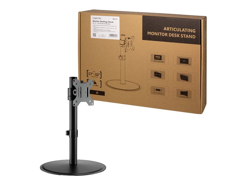 LogiLink BP0110, Fritstående, 8 kg, 43,2 cm (17), 81,3 cm (32), 100 x 100 mm, Sort