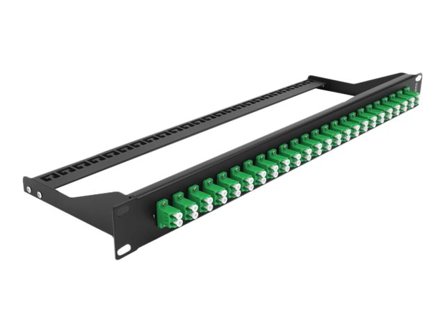 Delock - Patch-panel - stativmonterbar - LC Duplex SM X 24 - sort, grøn - 1U - 19