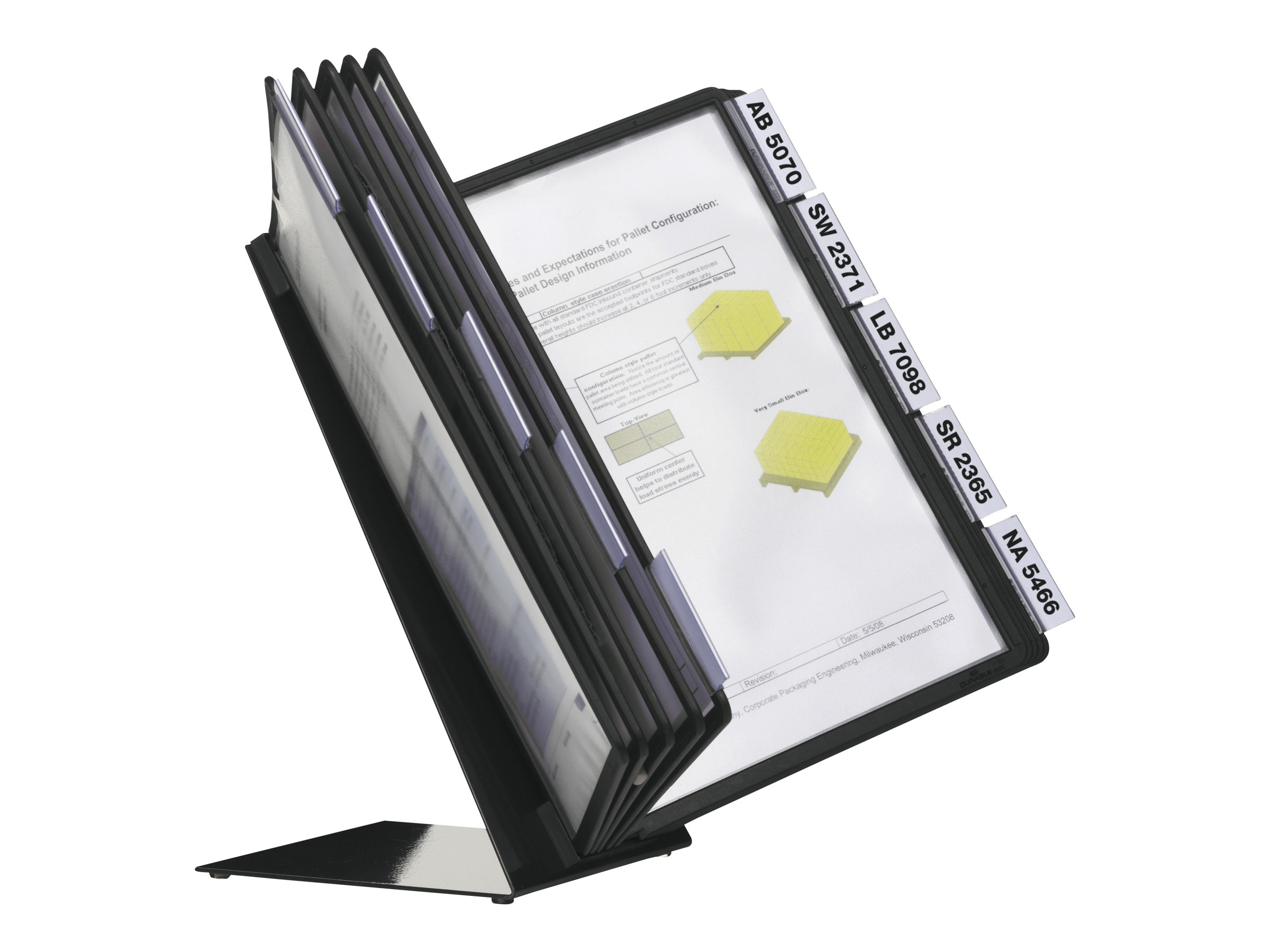 Durable VARIO TABLE 10 registersystem bordmodel i A4 med 10 lommer i farven sort