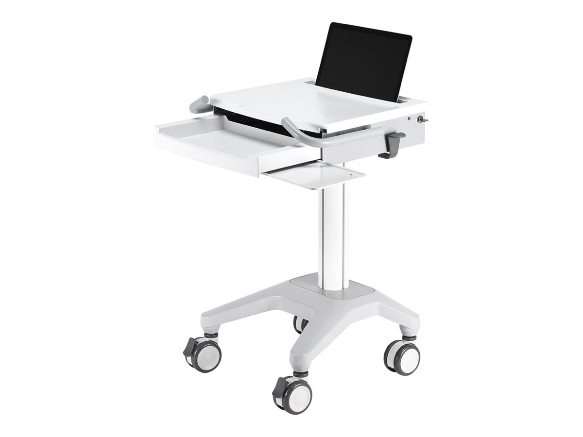 Neomounts Medical Mobile Stand for Laptop keyboard & mouse Height Adjustable - White - cart