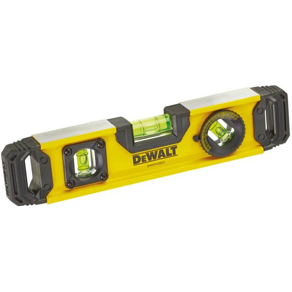 DeWALT DWHT0-43003, Torpedo niveau, 0,25 m, Sort, Gul, 0,5 mm/m, ABS, Aluminium, 50 mm