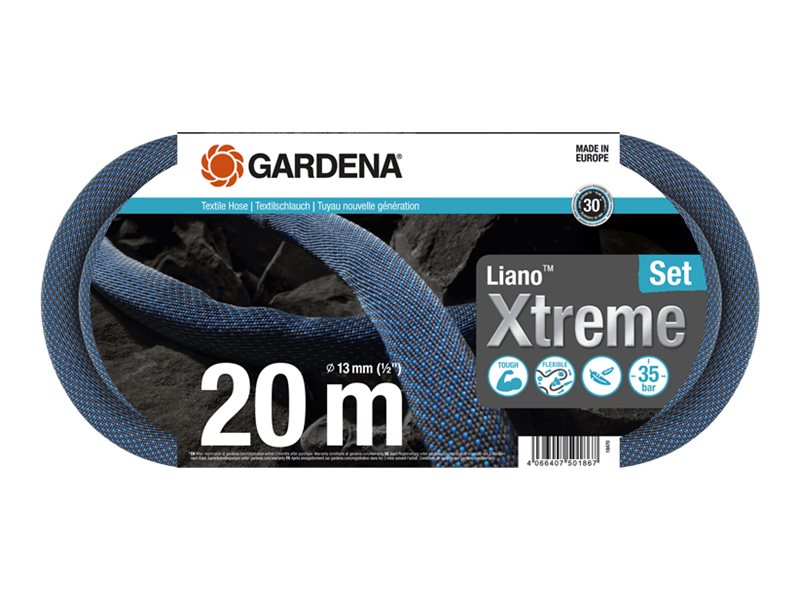 Gardena Tekstilslange Lianoâ¢ Xtreme 13 mm (1/2") 20 m, sæt - 18470-20