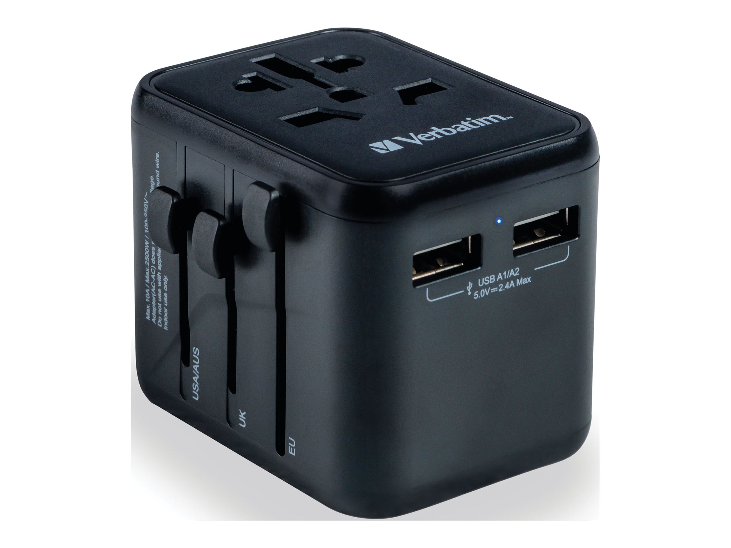 Verbatim - Universal Travel Adapter Uta-01 With 2xusb Charger