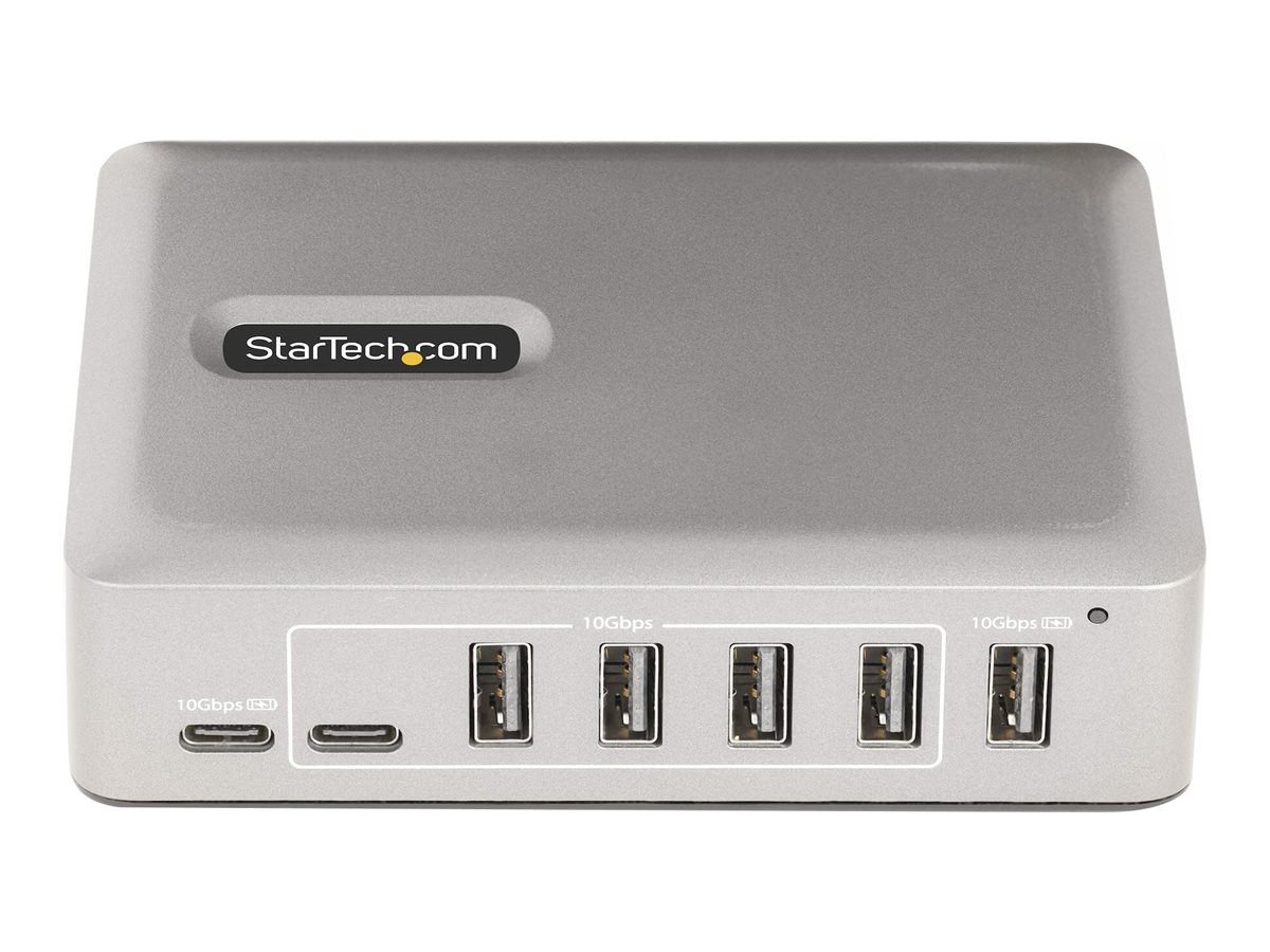 StarTech.com 7-Port USB-C Hub, 5x USB-A + 2x USB-C, Self-Powered w/ 65W Power Supply, USB 3.1 10Gbps Hub w/ BC1.2 Charging, Desktop/Laptop USB Hub 3ft