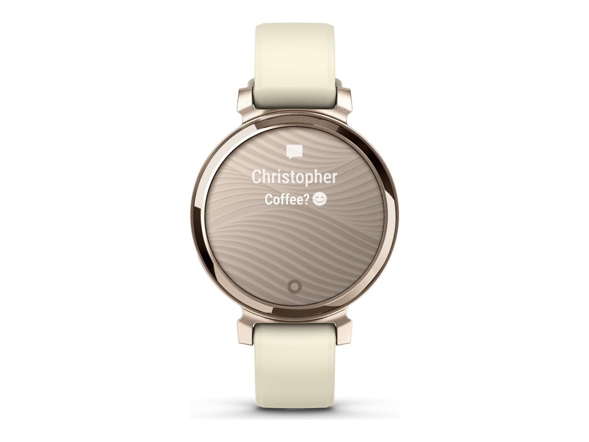 Garmin Lily 2 - Creme-guld - smart ur med bånd - silikone - kokosnød - håndledsstørrelse: 110-175 mm - monokrom - Bluetooth - 24.4 g