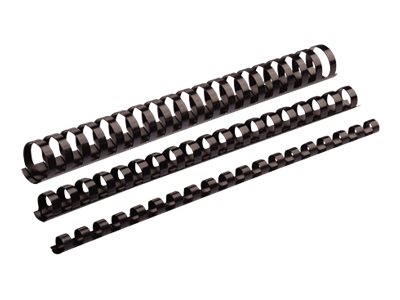 Fellowes plast spiralrygge, 14 mm, 81-100 ark - 100 stk/pak, Sort