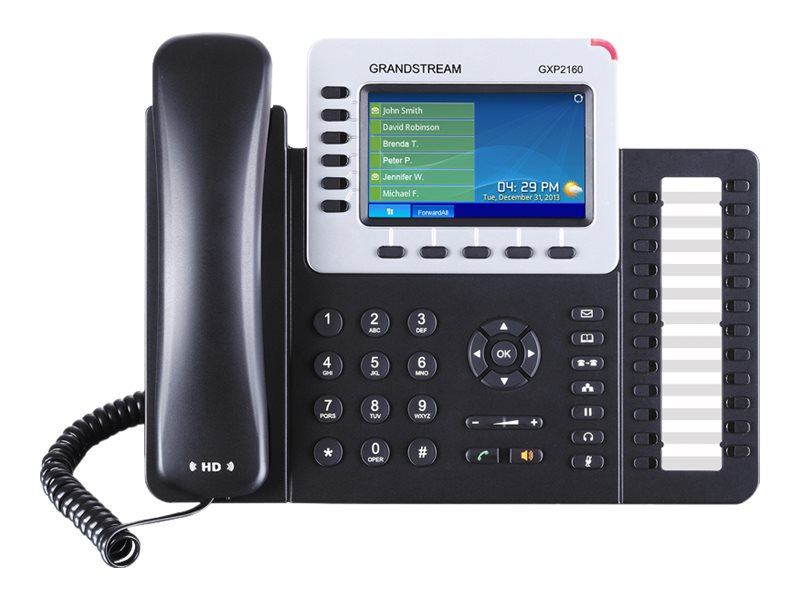 Grandstream GXP2160 Enterprise IP Phone - VoIP-telefon - 5-vejs opkaldskapacitet - SIP, RTCP, RTP, SRTP - 6 linier