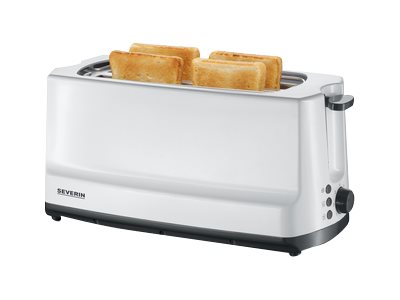 Severin AT 2234 brødrister - 1400 W, hvid, lange risteåbninger