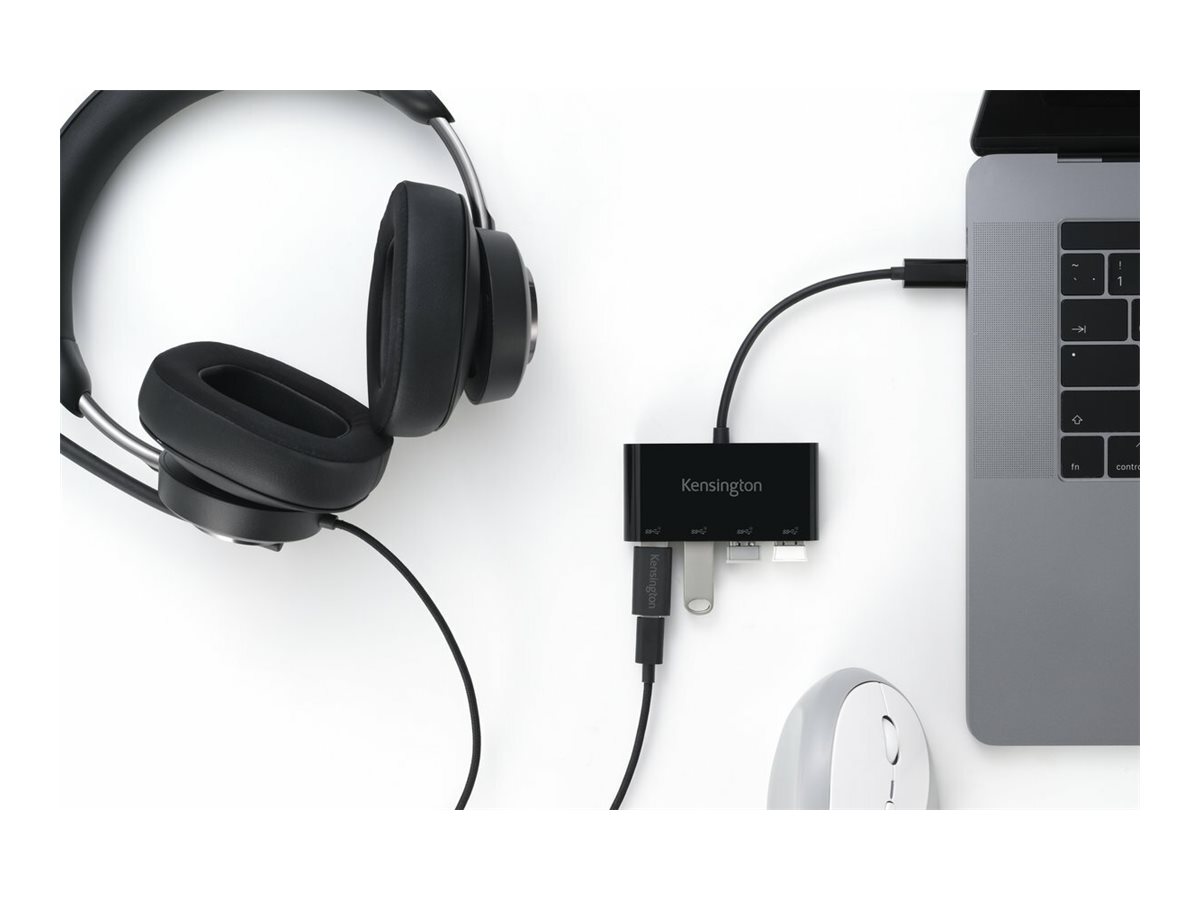 Kensington CH1200 USB-C® 10 Gbps hub med 4 porte USB hub - 4 ports - Sort