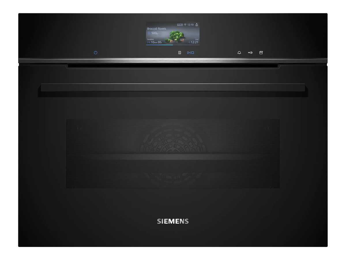 Siemens iQ700 CS736G1B1 - Ovn - med dampfunktion - til indbygning - Wi-Fi - niche - bredde: 56 cm - dybde: 55 cm - højde: 45 cm - med selv-rengøring - Klasse A+ - sort