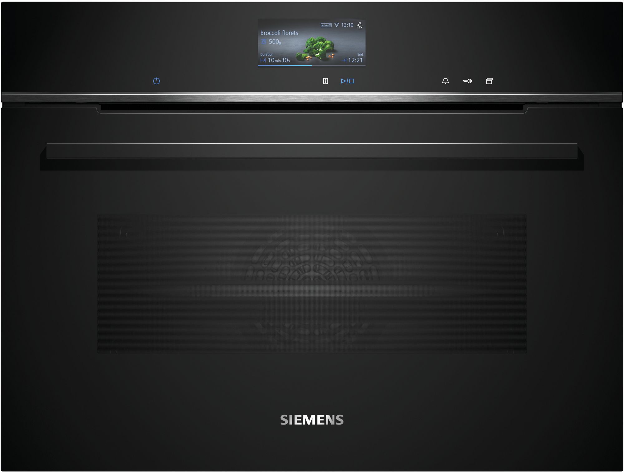 Siemens iQ700 CS736G1B1 - Ovn - med dampfunktion - til indbygning - Wi-Fi - niche - bredde: 56 cm - dybde: 55 cm - højde: 45 cm - med selv-rengøring - Klasse A+ - sort