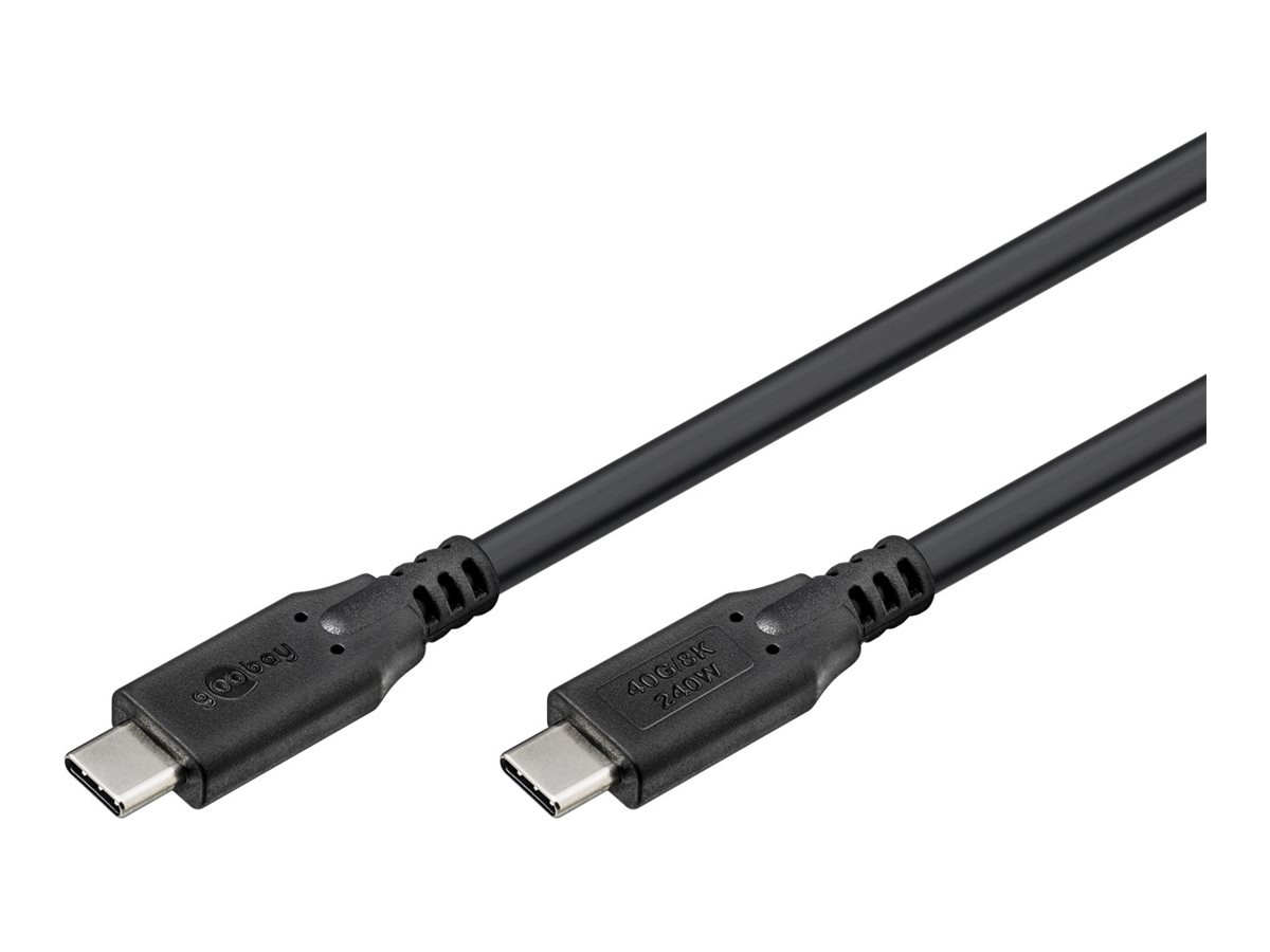 Goobay USB-C™-kabel, USB4™, 240 W, 40 Gbit/s, Power Delivery, 1,8 m USB-C™-kontakt > USB-C™-kontakt