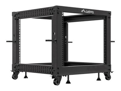 Lanberg - Rack åben ramme - 600 x 600 - 1100, justerbar - sort, RAL 9004 - 9U - 19