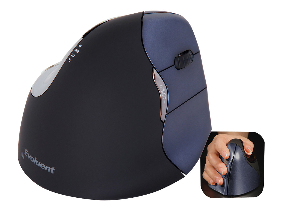 Evoluent VerticalMouse 4 Right - VM4RW - Vertical mouse - Laser - 6 knapper