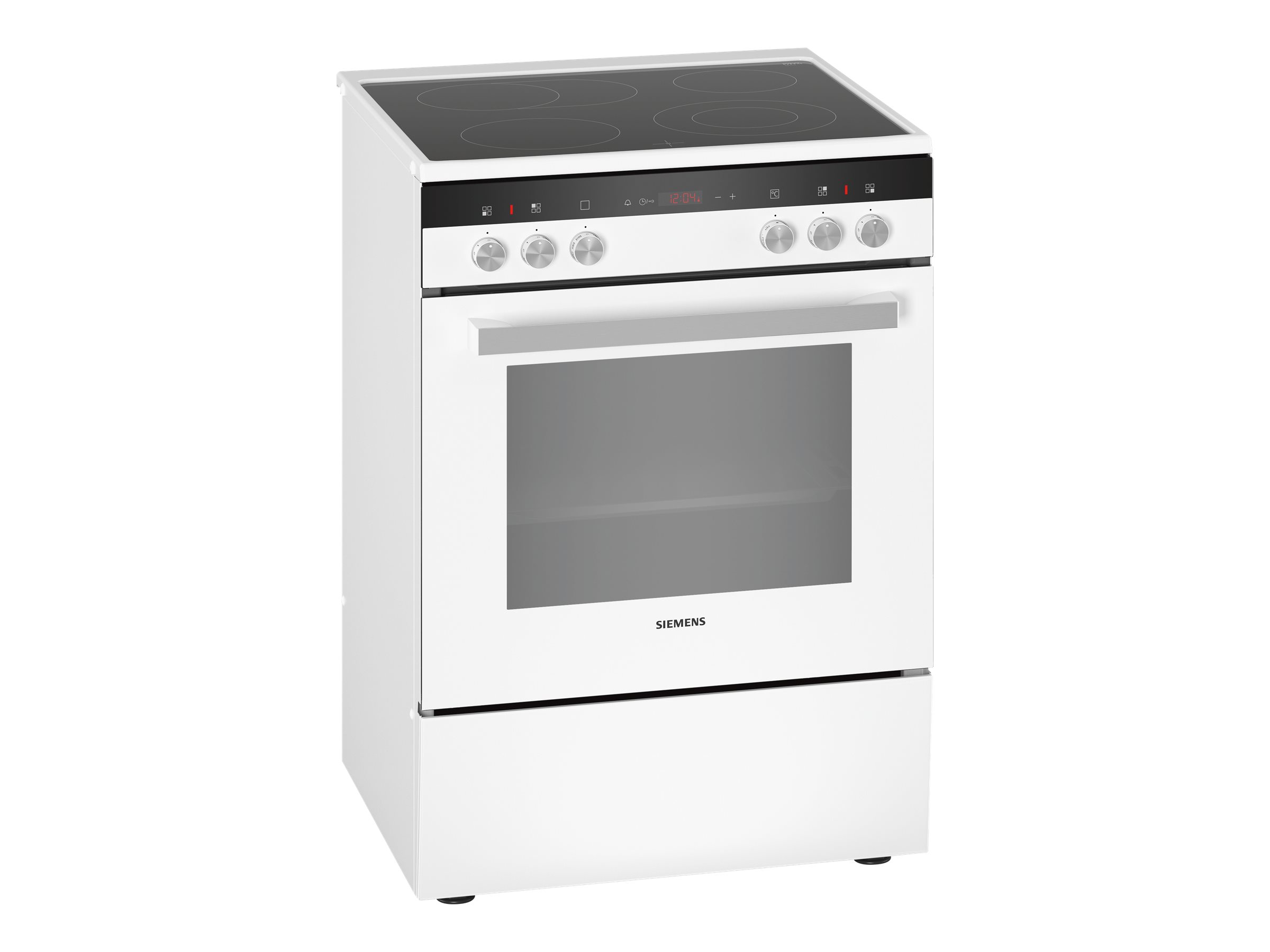 Siemens iQ300 HK9R3A220 - Komfur - fritstående - bredde: 60 cm - dybde: 60 cm - højde: 85 cm - med selv-rengøring - Klasse A - hvid