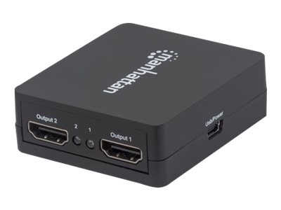 Manhattan HDMI 1080p Splitter 2-Port , USB-A Powered, Black, Box Video-/audiosplitter HDMI