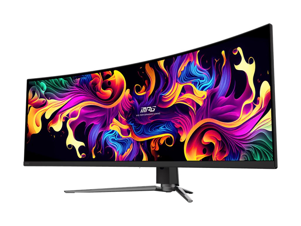 MSI MPG 491CQP QD-OLED - OLED-monitor - gaming - kurvet - 49 - 5120 x 1440 Dual Quad HD @ 144 Hz - 250 cd/m² - 1500000:1 - 0.03 ms - 2xHDMI, DisplayPort, USB-C - hovedtelefon
