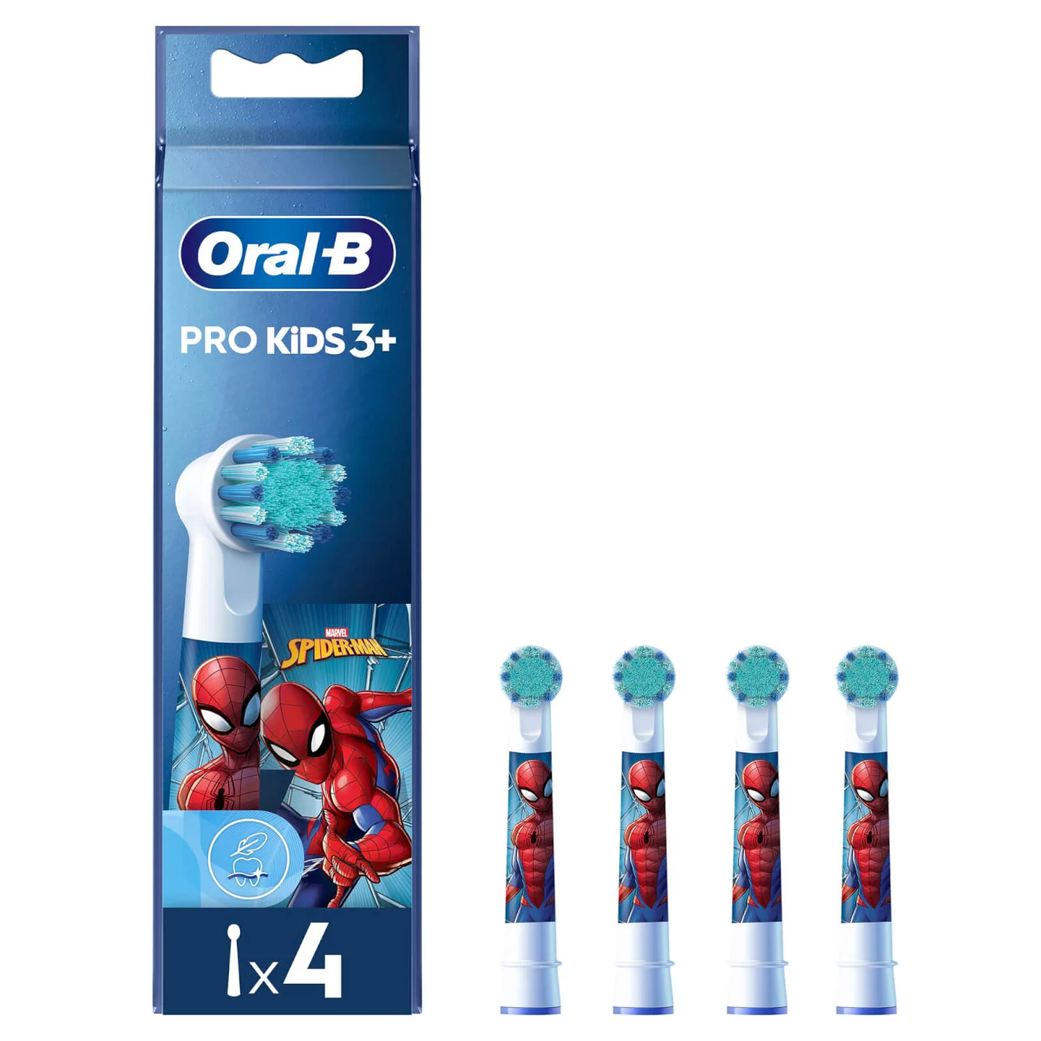Oral B - Pro Kids-tandbørstehoveder Med Spider-man - Hvid - 4 Stk