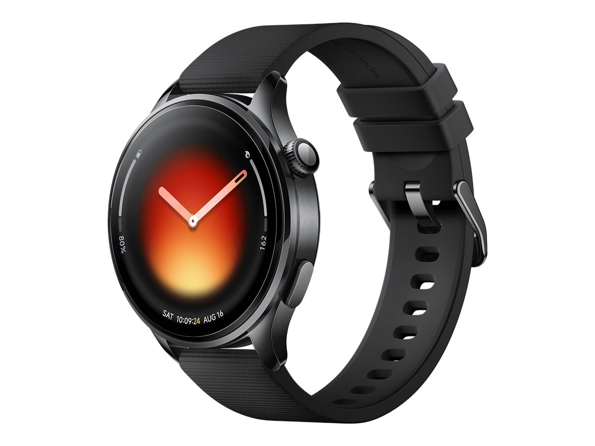 Xiaomi Watch 5 - 316L rustfrit stål - smart ur med rem - fluororubber - sort - håndledsstørrelse: 135-205 mm - display 1.54 - 32 GB - Bluetooth, Wi-Fi, NFC - 56 g