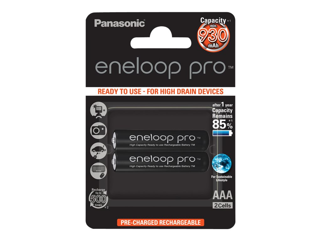 Panasonic eneloop pro AAA type Batterier til generelt brug (genopladelige) 930mAh 2