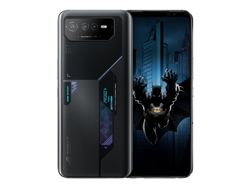 ASUS ROG Phone 6 - Batman Edition - 5G smartphone - dual-SIM - RAM 12 GB / Intern hukommelse 256 GB - OLED-skærm - 6.78 - 2448 x 1080 pixels (165 Hz) - 3x bagkamera 50 MP, 13 MP, 5 MP - front camera 12 MP - natsort
