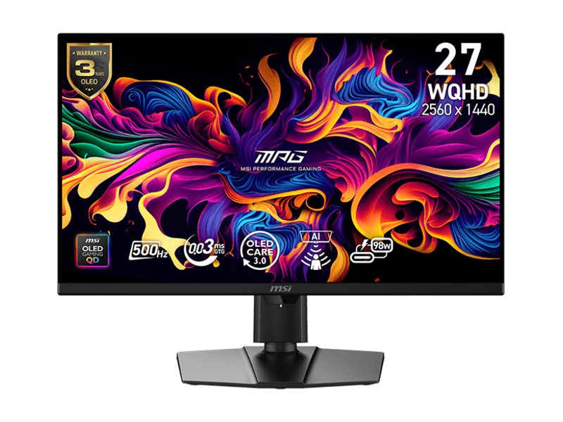 MSI MPG 271QR QD-OLED X50 26.5" OLED 2560 x 1440 (2K) HDMI DisplayPort 500 Hz