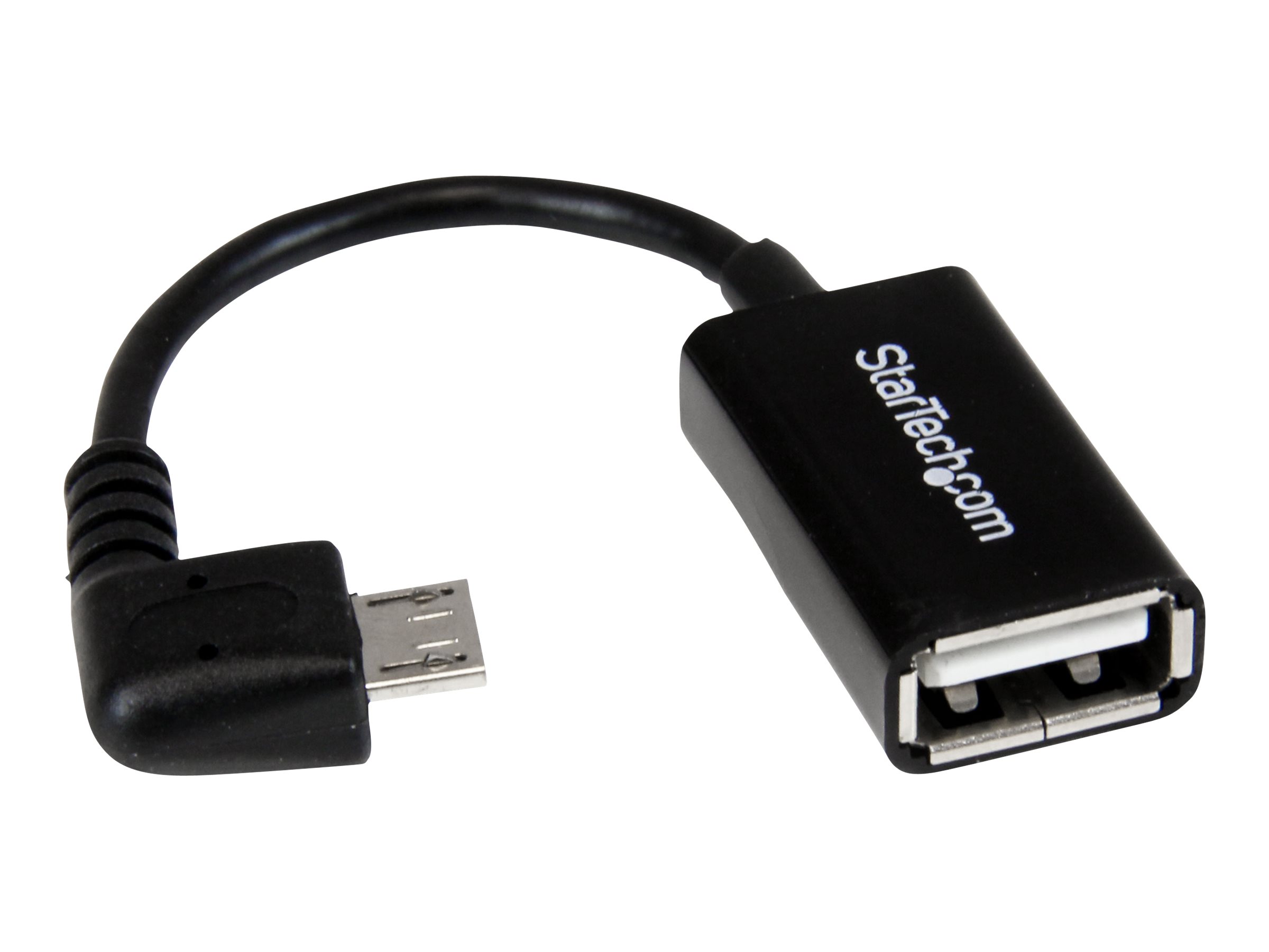 StarTech.com 5in Right Angle Micro USB to USB OTG Host Adapter M/F - Angled Micro USB Male to USB A Female On-The-Go Host Cable Adapter (UUSBOTGRA)