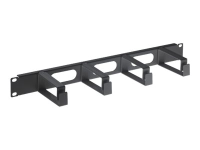 Intellinet 19" Cable Management Panel, 1U, 4 long plastic rings, Black Rack-kabel styrepanel Sort