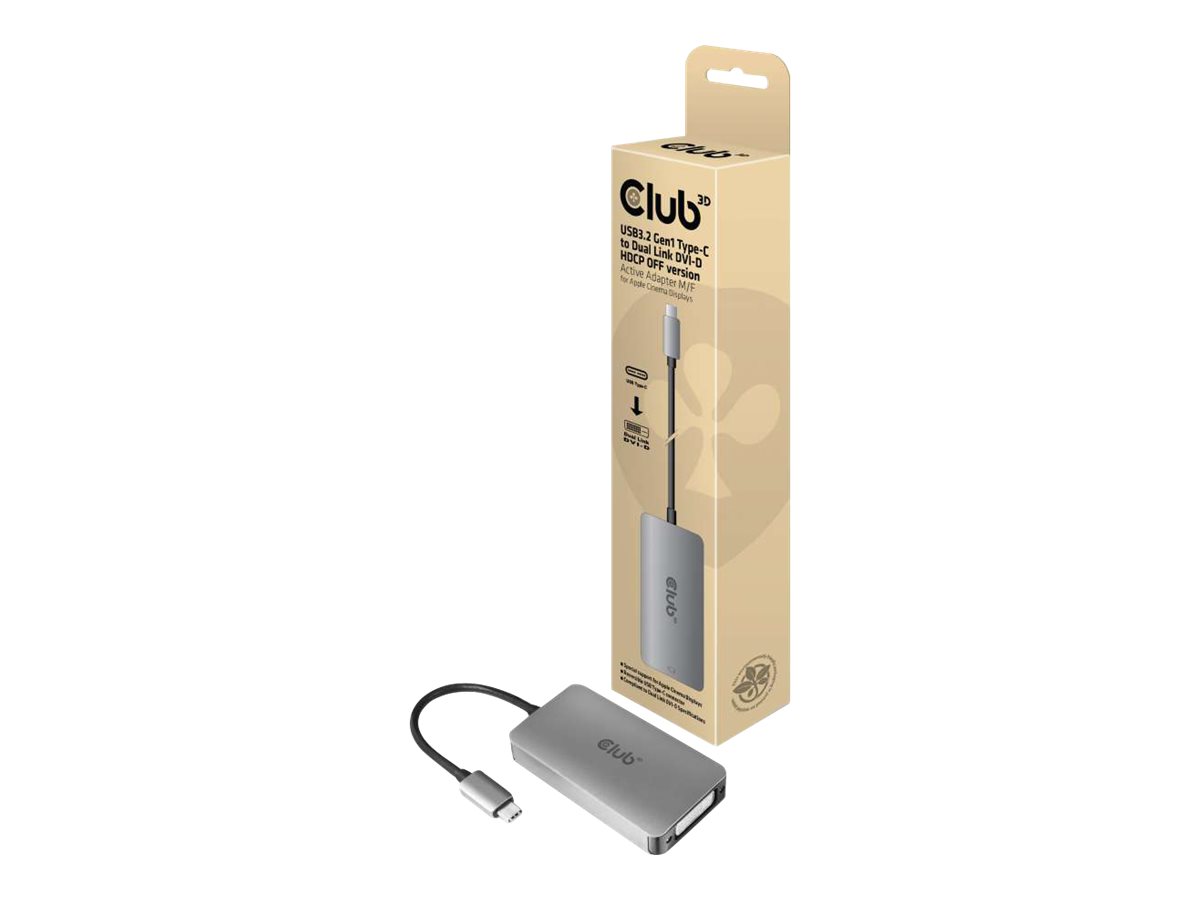Club 3D CAC-1510-A USB-C til DVI-D aktiv videoadapter Grå