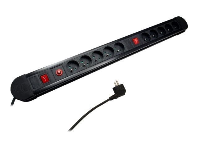 Maclean mce10 Stikdåse 10-stik Sort 1.5m