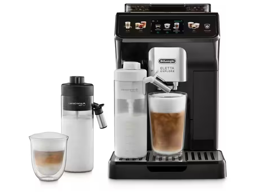 De'Longhi Eletta Explore ECAM450.55.G - Automatisk kaffemaskine med mælkeskummer - 19 bar - grå