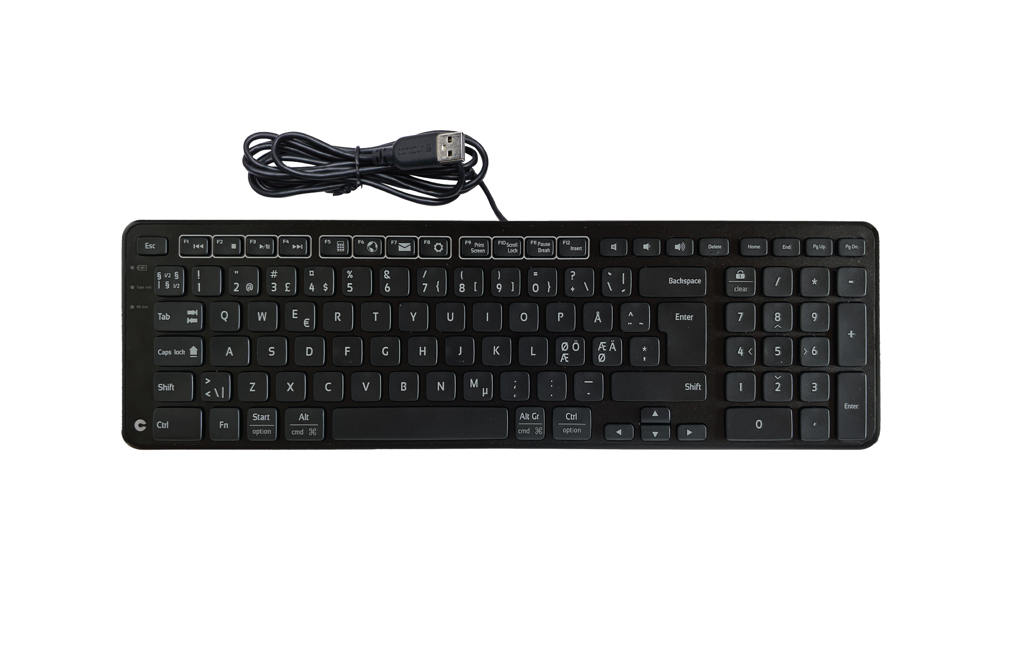 Contour Balance - USB | Nordic layout - Tastatur - Nordisk - Sort