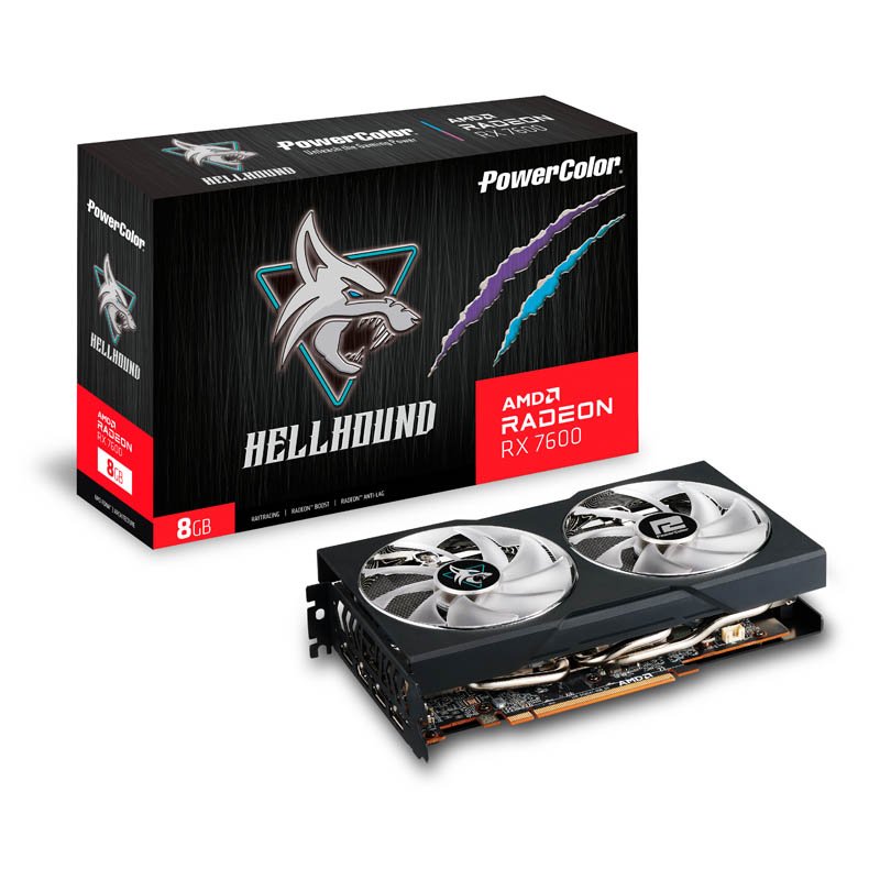 PowerColor Radeon RX 7600 Hellhound - 8GB GDDR6 RAM - Grafikkort