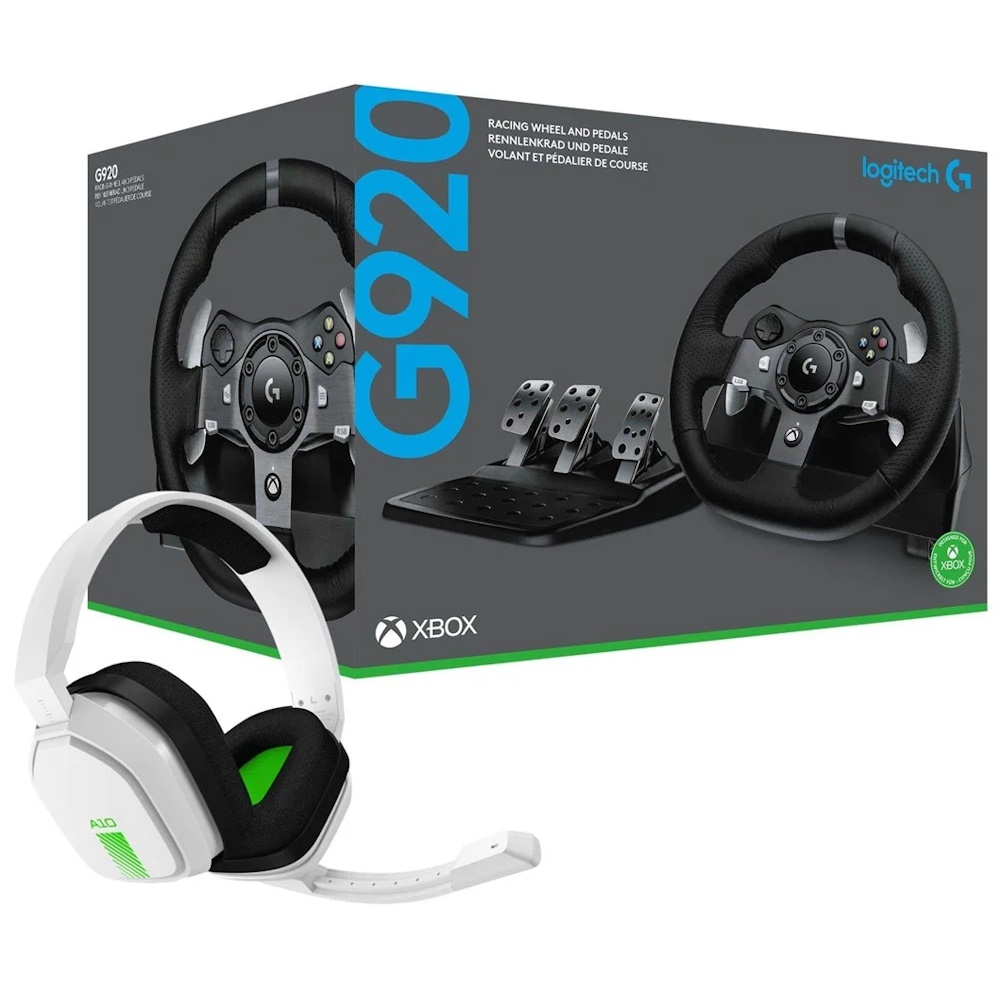 Logitech G920 Driving Force + Astro A10 Headset Bundle - Xbox One/PC