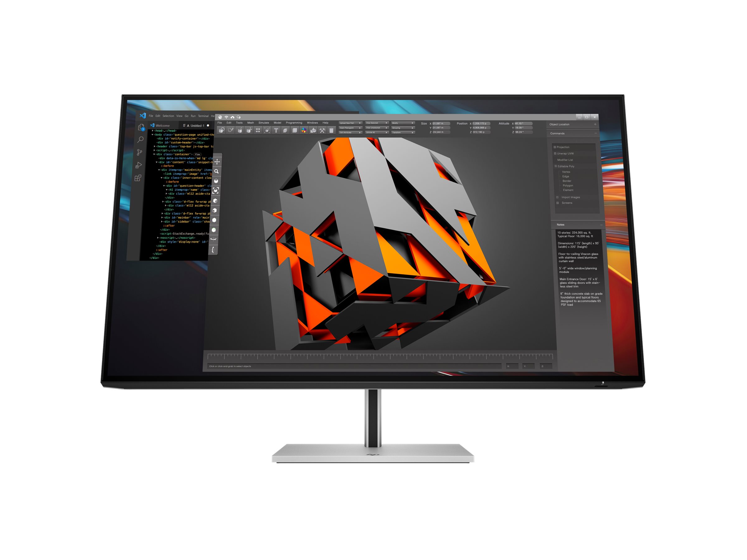 HP 732pk - Series 7 Pro - LED-skærm - 32 (31.5 til at se) - 3840 x 2160 4K @ 60 Hz - IPS Black - 400 cd/m² - 2000:1 - 5 ms - Thunderbolt 4, HDMI, D