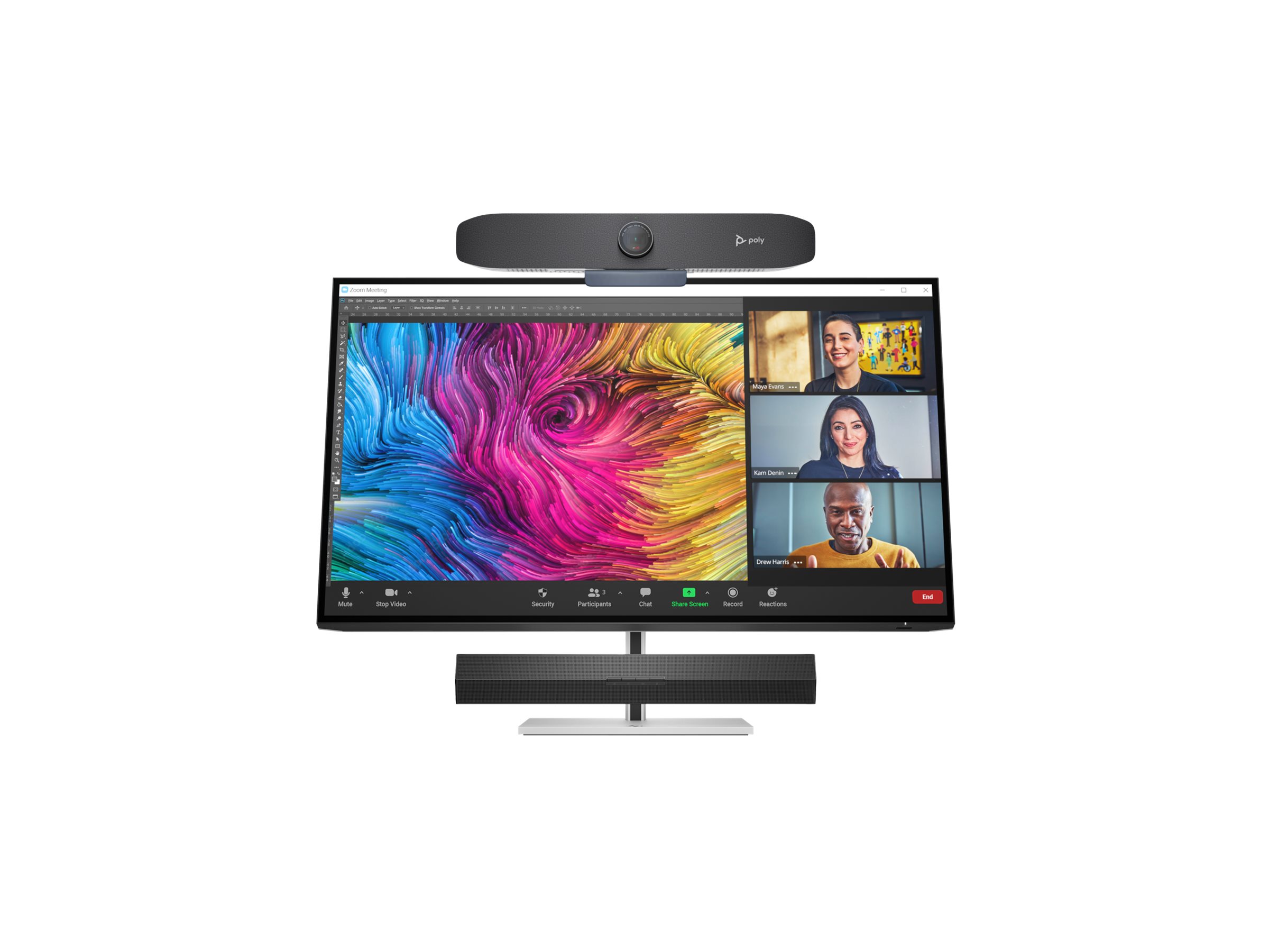 HP 732pk - Series 7 Pro - LED-skærm - 32 (31.5 til at se) - 3840 x 2160 4K @ 60 Hz - IPS Black - 400 cd/m² - 2000:1 - 5 ms - Thunderbolt 4, HDMI, DisplayPort - sort, sølv