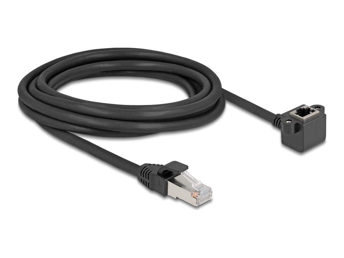 DeLOCK CAT 6 Foldet uskærmet snoet par (F/UTP) 3m Forlængerkabel til netværk Sort