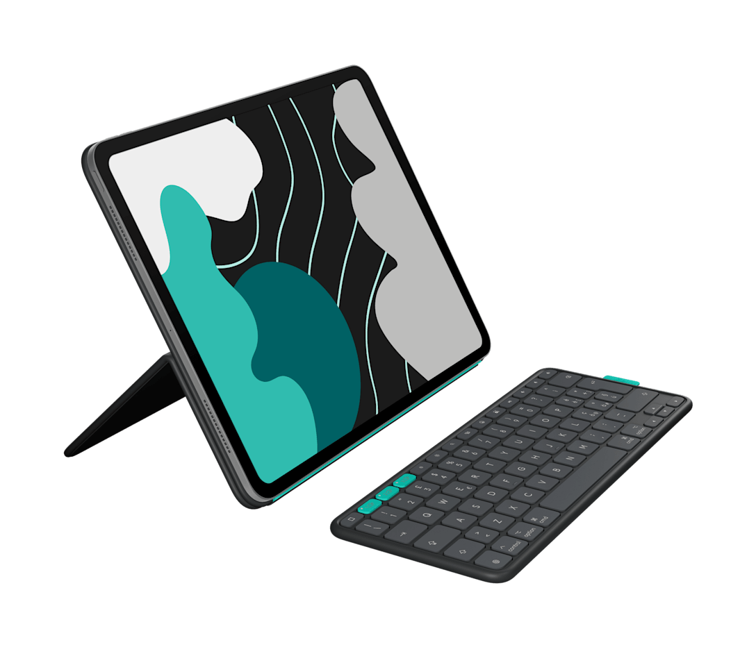 Logitech Flip Folio Tastatur og folio-kasse Saks Trådløs Schweizisk