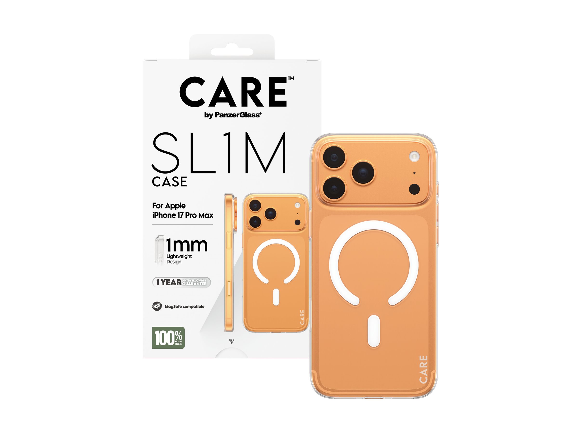 PanzerGlass CARE™ by ® SL1M Case Transparent w. MagSafe iPhone 17 Pro Max Beskyttelsescover Transparent
