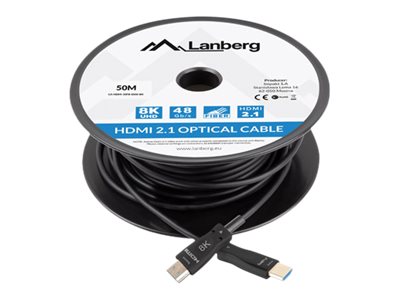 Lanberg HDMI-kabel 2.1 AOC 50 m - 8K, aktiv optisk, han/han