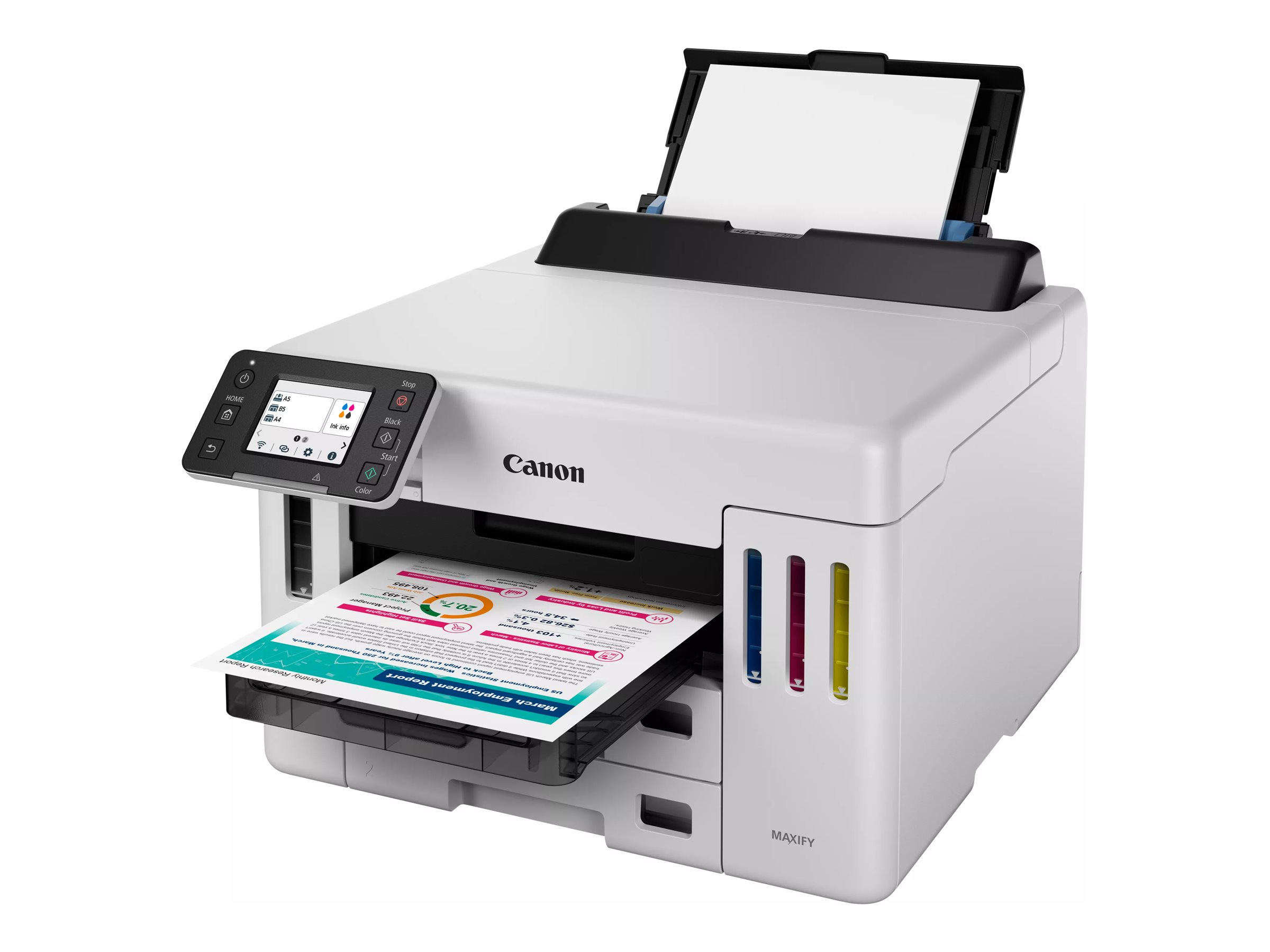 Canon MAXIFY GX5550 - Printer - farve - Duplex - blækprinter - ITS - A4/Legal - 600 x 1200 dpi - op til 24 ipm (mono) / op til 15.5 ipm (farve) - kapacitet: 600 ark - LAN, Wi-Fi(n), USB 2.0
