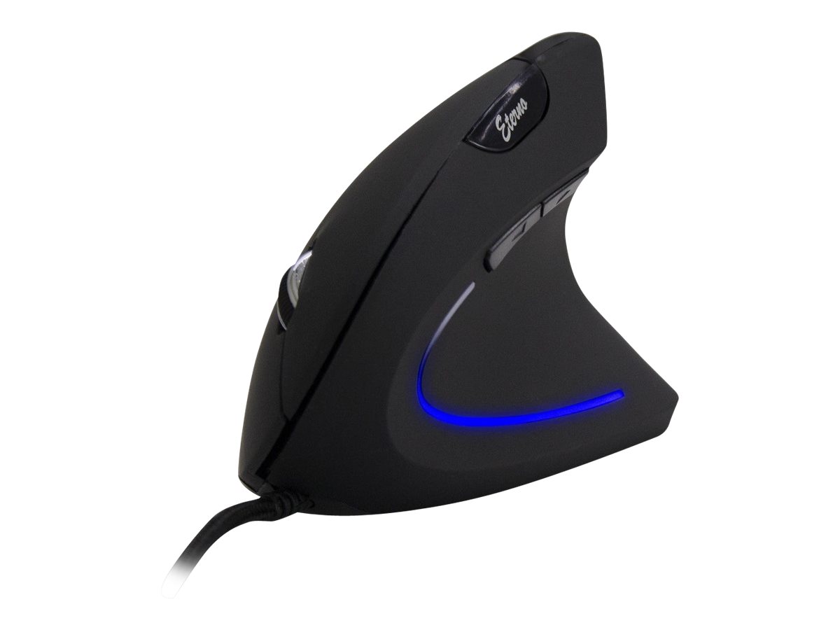 Inter-Tech Eterno KM-206WR - Vertical mouse - Optisk - 6 knapper - Sort