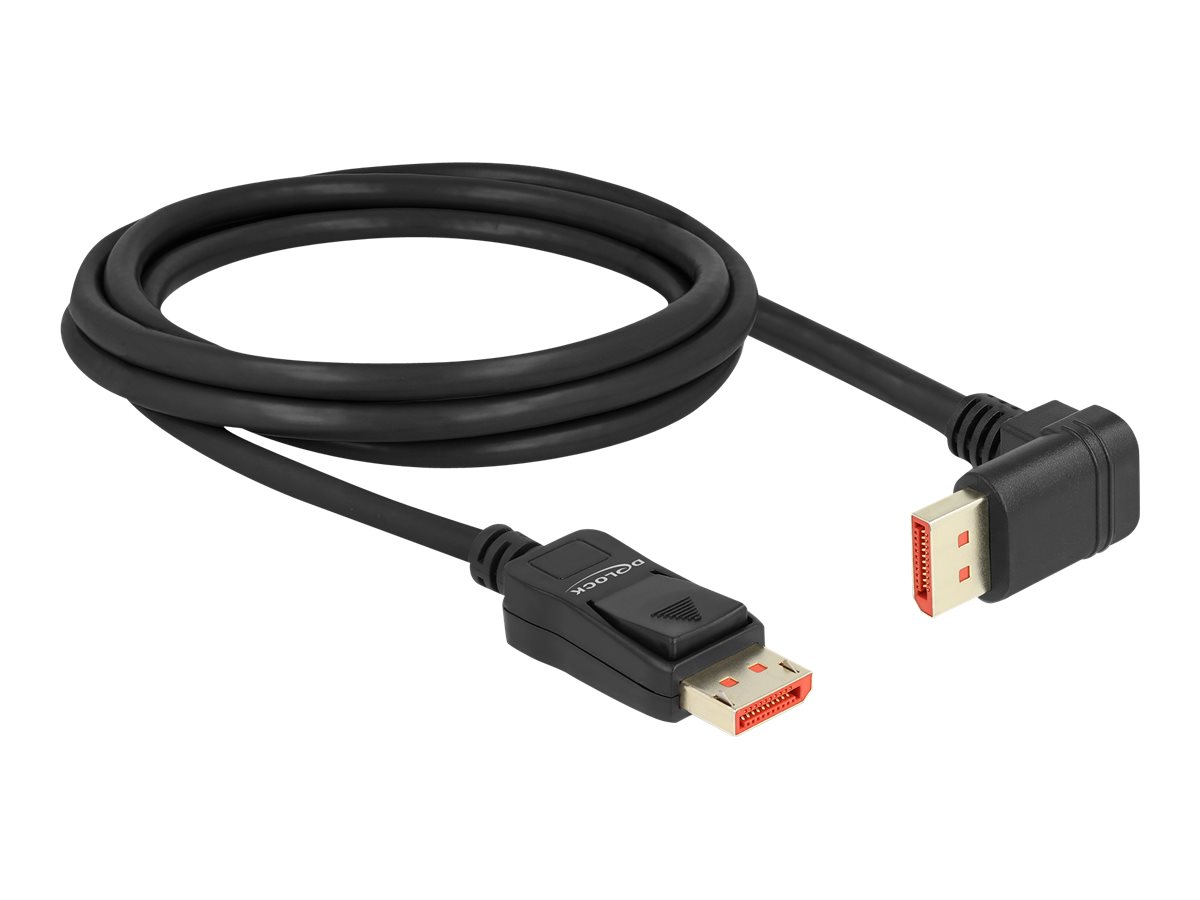 Delock DisplayPort cable male straight to male 90° downwards angled 8K