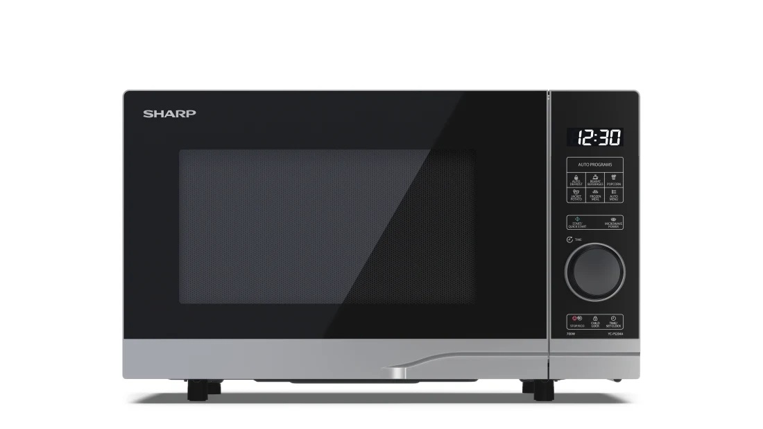 Sharp Premium series YC-PS204AE-S - microwave oven - freestanding - silver