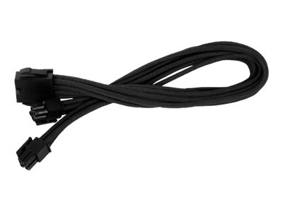 SilverStone Strøm 8 pin EPS12 V (female) - Strøm 8 pin EPS12 V (male) Sort 30cm Forlængerkabel til strøm